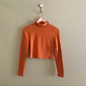 orange forever21 cropped turtleneck
